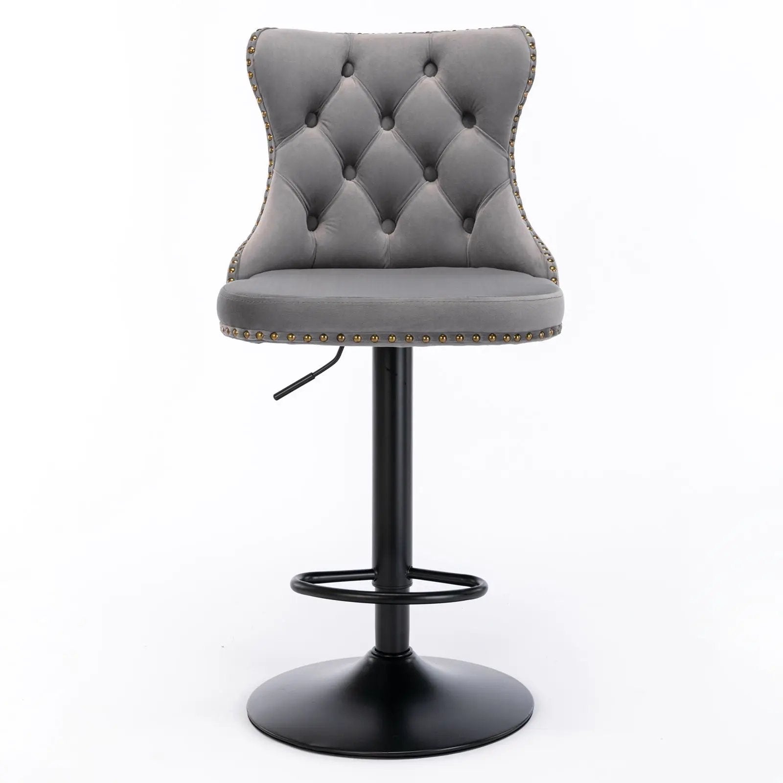 Swivel Barstools Adjusatble Seat Height, Modern Upholstered Bar Stools With Backs Comfortable Tufted For Home Pub And Kitchen Island (Set of 2) by Unique Piece Furniture