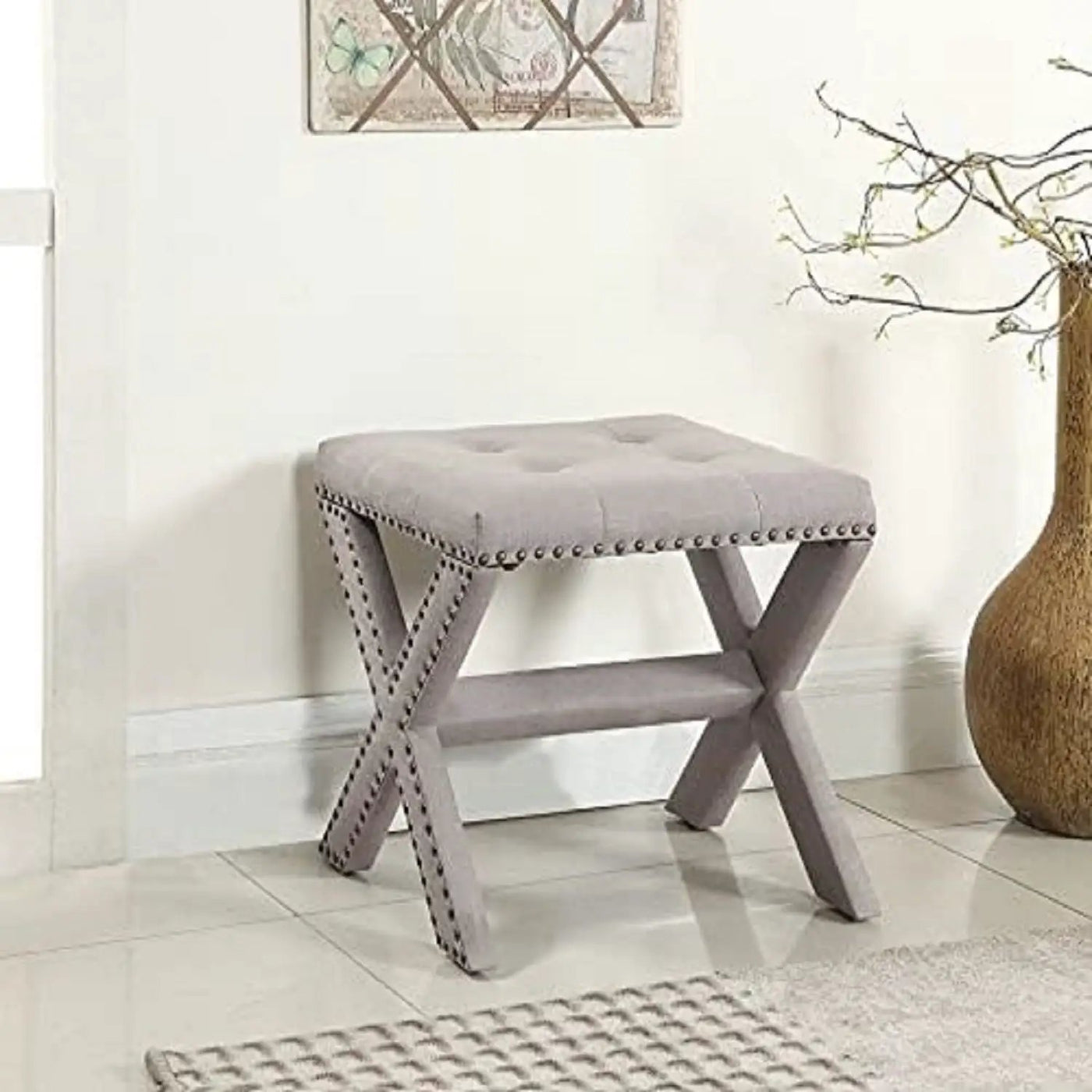Upholstered Accent Bench With Nailhead Trim by HouseOfZazla