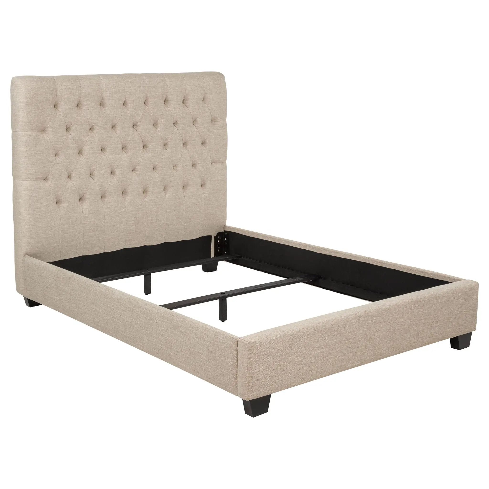 Chloe Upholstered Full Panel Bed Oatmeal by Unique Piece Furniture