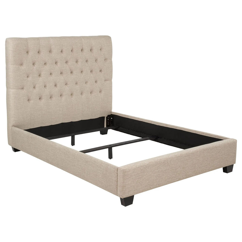 Chloe Upholstered Full Panel Bed Oatmeal by Unique Piece Furniture