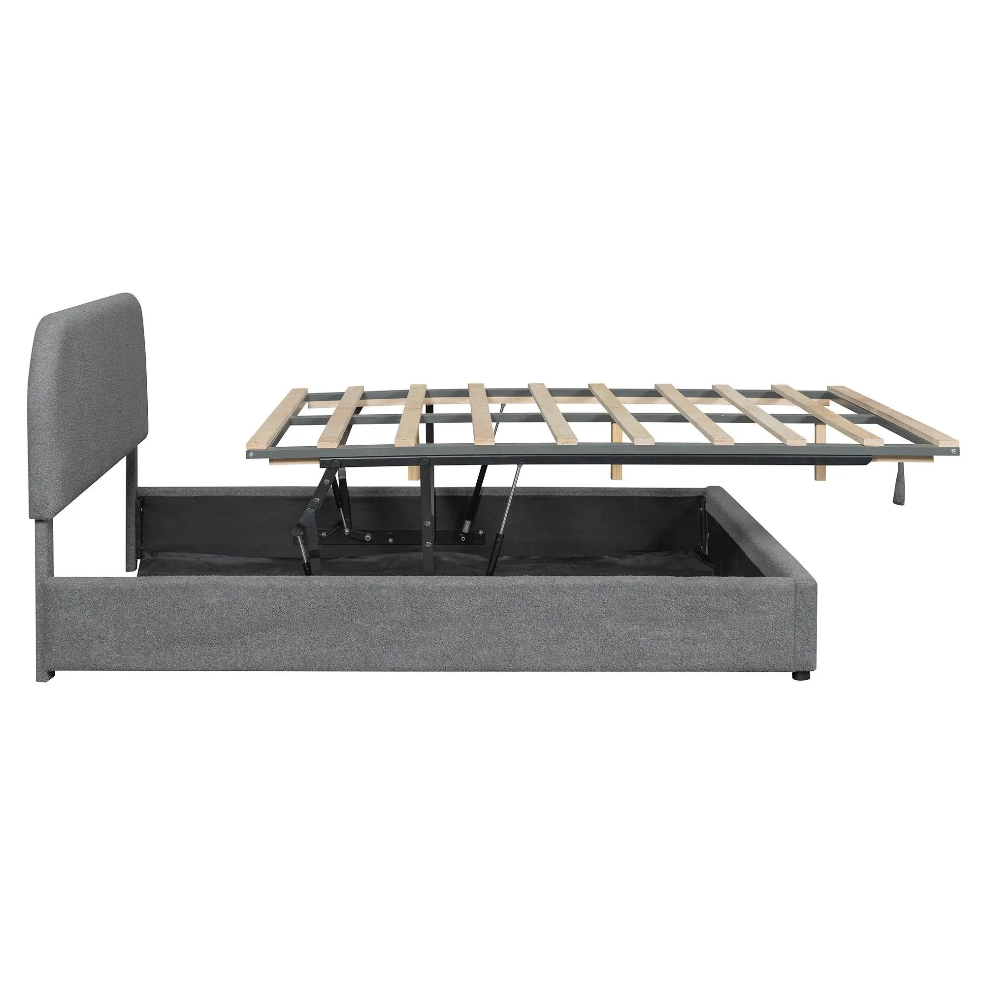 Upholstered Platform Bed With Hydraulic Storage System by Unique Piece Furniture