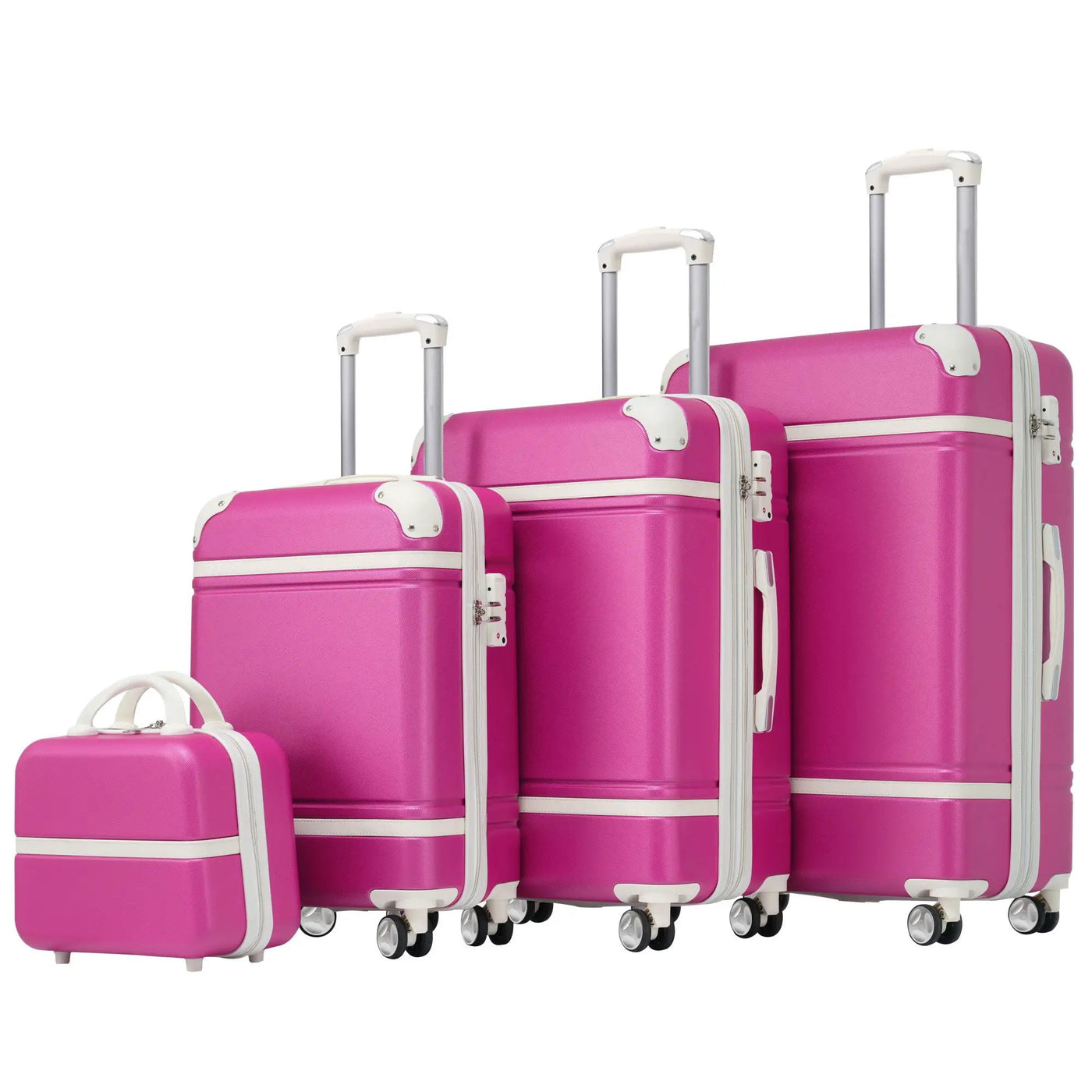Hardshell Luggage Sets 4 Pieces 20" / 24" / 28" Luggages And Cosmetic Case Spinner Suitcase With Tsa Lock Lightweight by HouseOfZazla