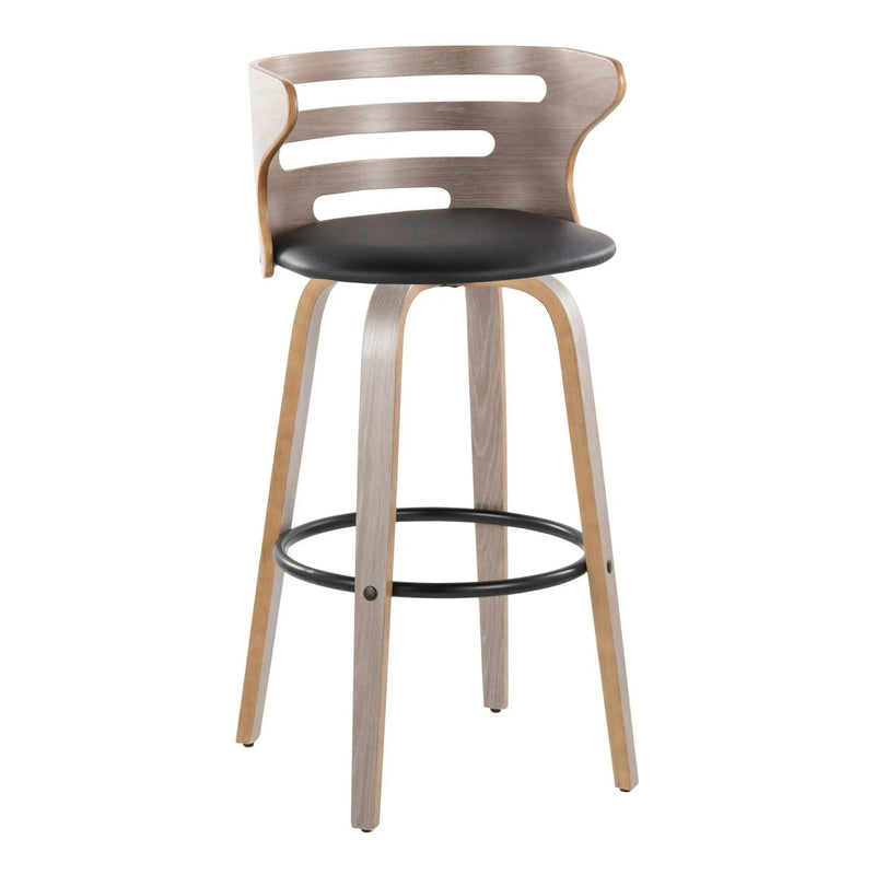 Cosini - Mid Century Modern Fixed Height, Barstool & Swivel And Round Footrest (Set of 2) by HouseOfZazla