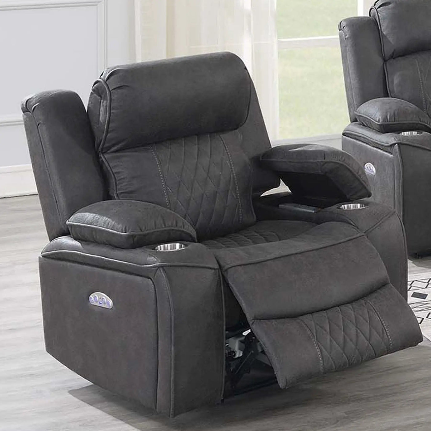 Power Motion Living Room Set With USB Port, Adjustable Headrest, Cup Holder by HouseOfZazla