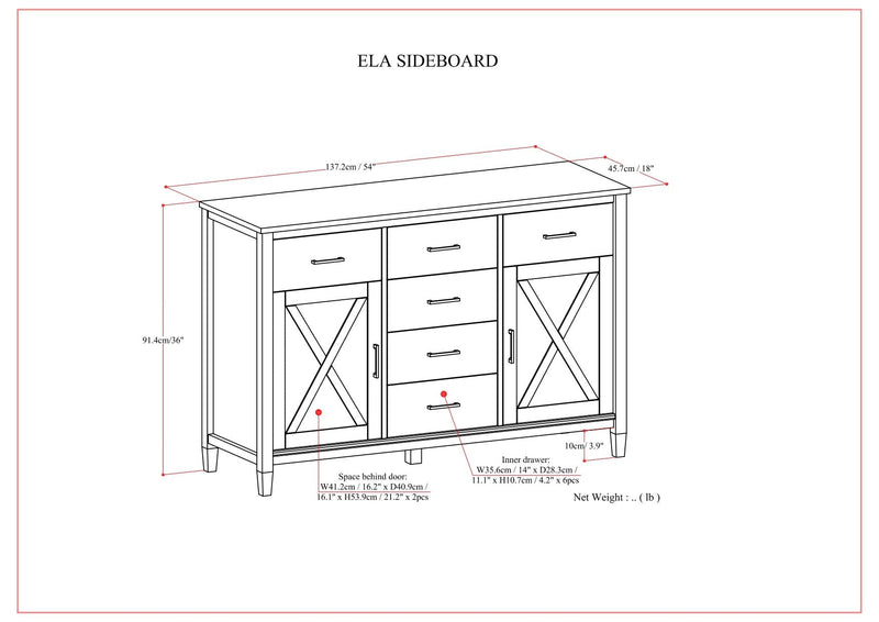 Ela - Sideboard - Smoky Brown by HouseOfZazla