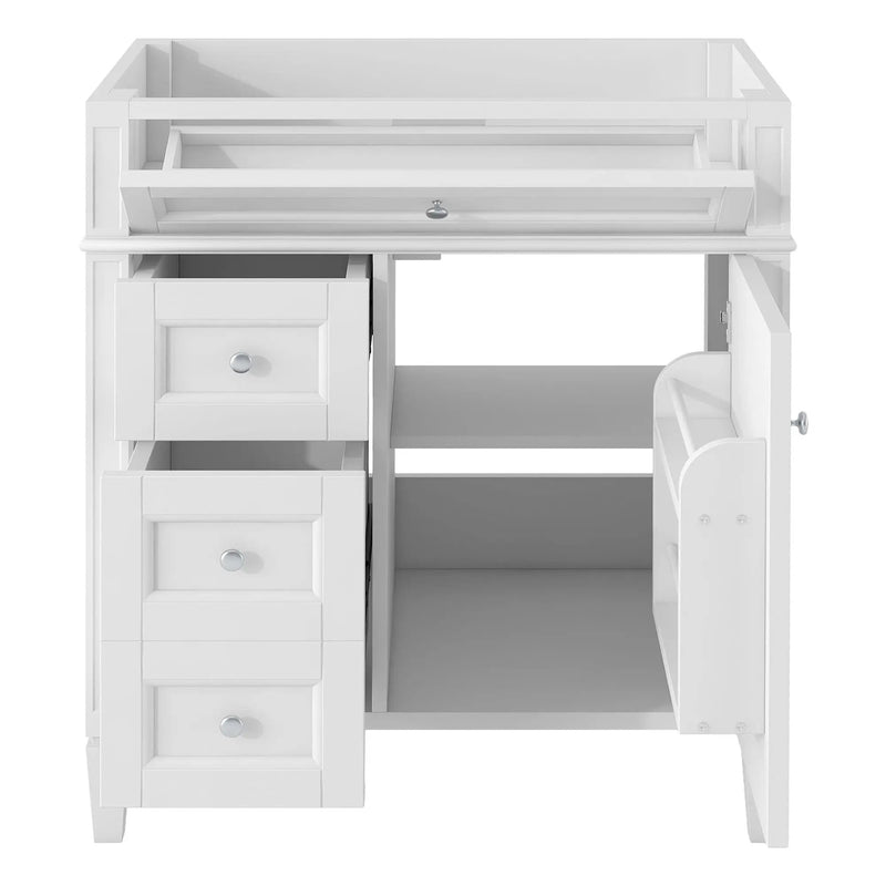 Bathroom Vanity With 2 Drawers And Tip-Out Drawer, Storage Cabinet by Unique Piece Furniture