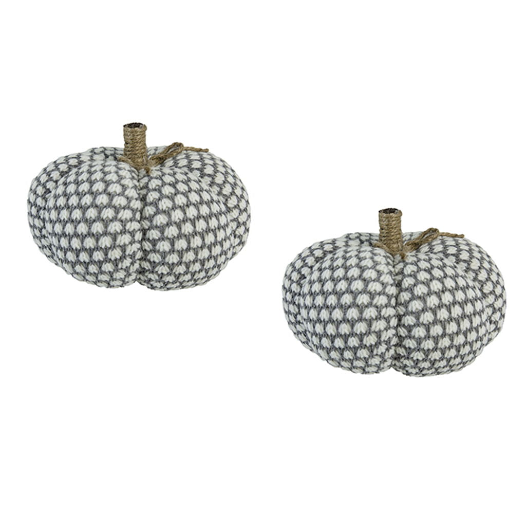 Knite Pumpkin Ornament Decor for Holiday Harvest – Gray or Dark Gray, photo 2 of 25
