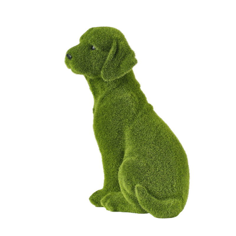 Flocked Dog Garden Statue with Weather Resistance - Green, photo 6 of 9