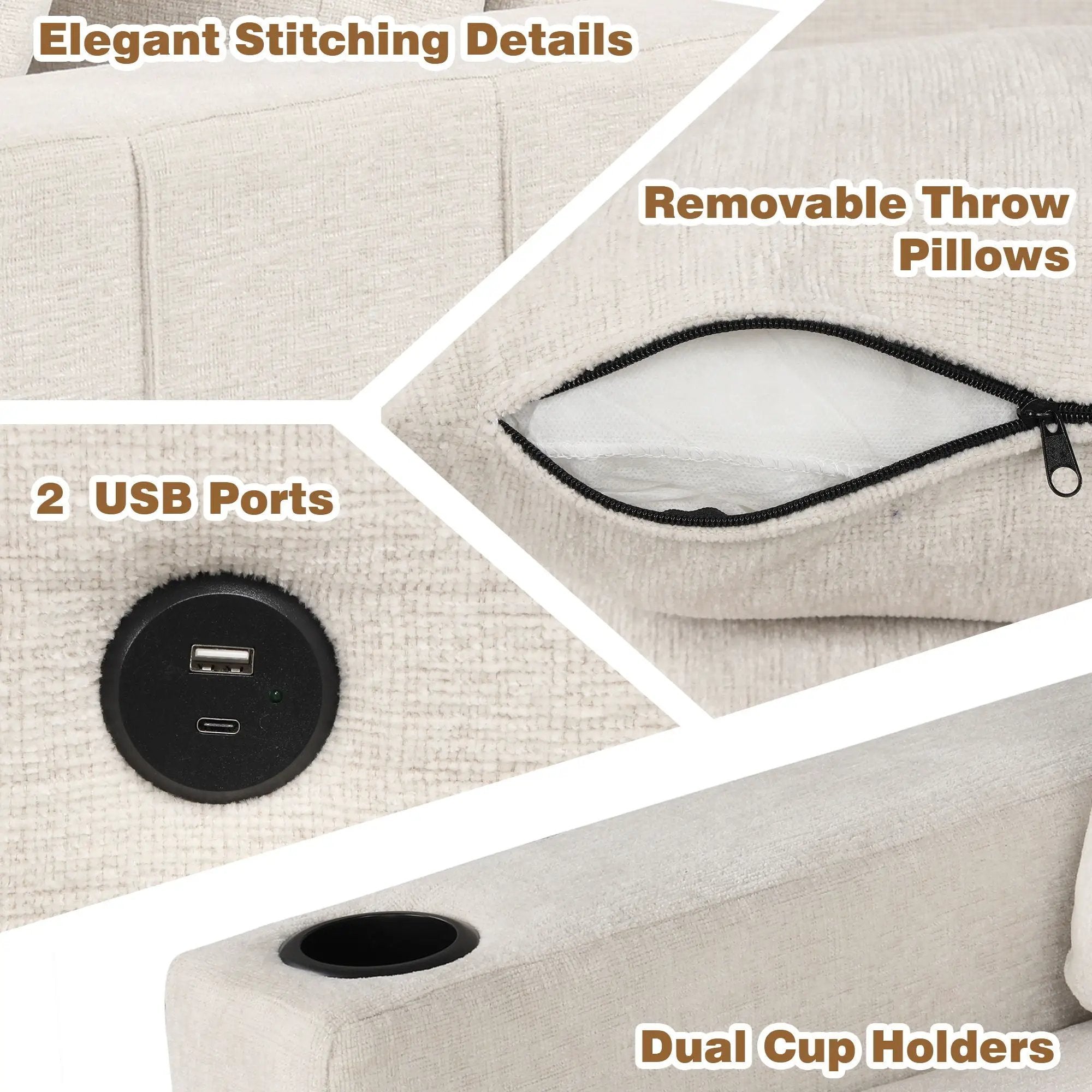 Sectional Sofa Convertible Pull-Out Sofa Bed With A Movable Storage Ottoman For Living Room by Unique Piece Furniture