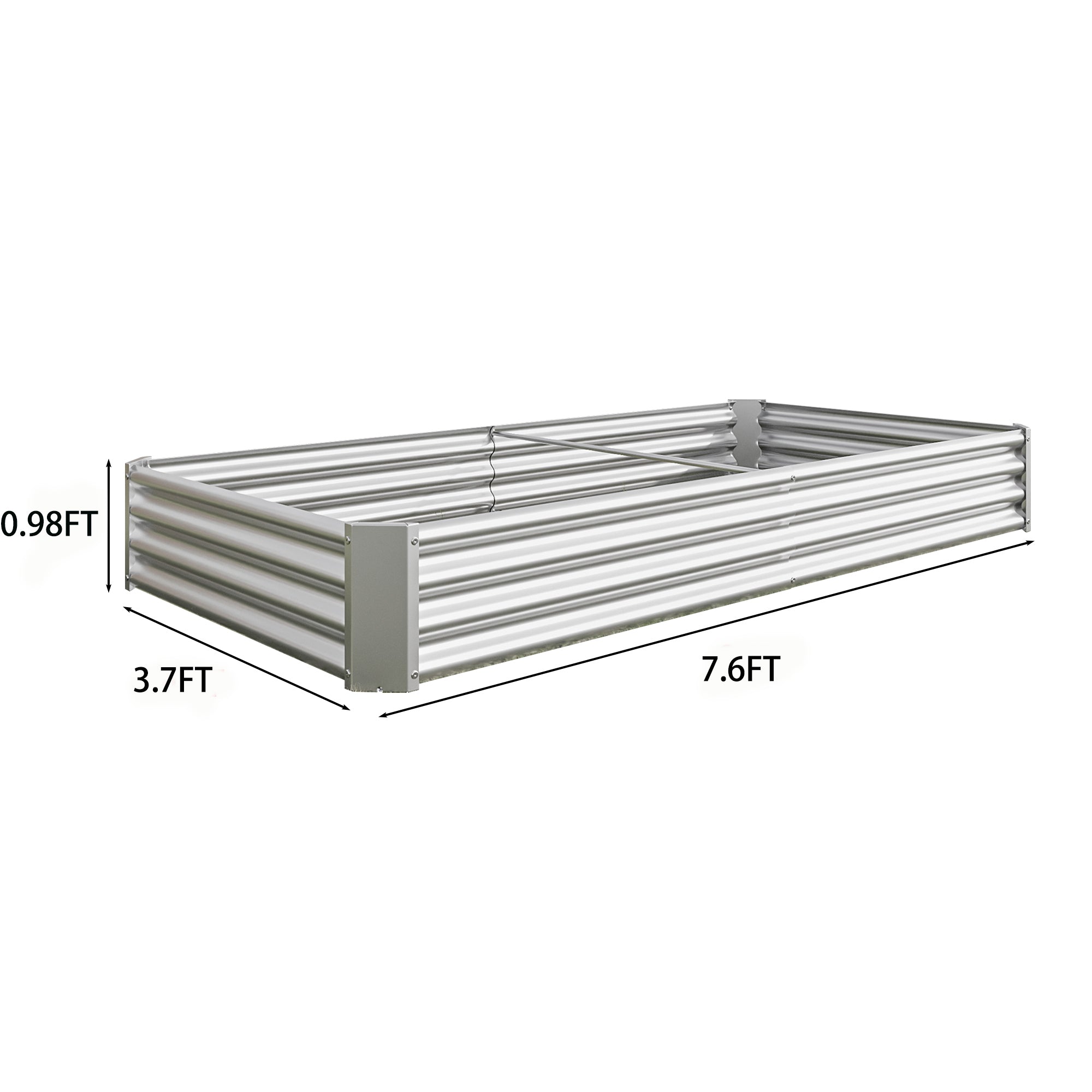 Raised Garden Bed Kit - Metal 7.6x3.7x0.98 ft by HouseOfZazla