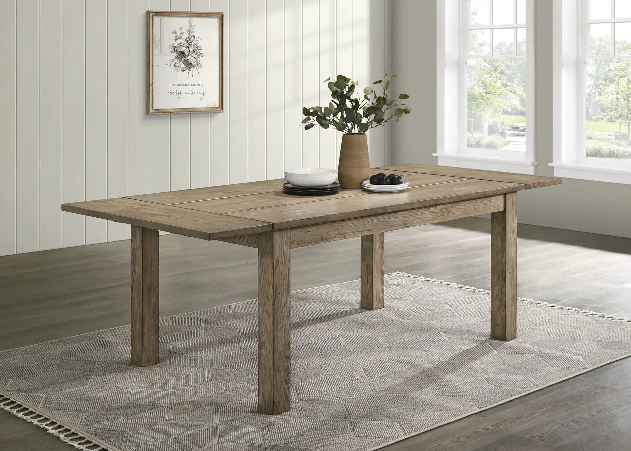 Cardova 87-inch Solid Wood Extension Dining Table Vineyard Oak by Unique Piece Furniture