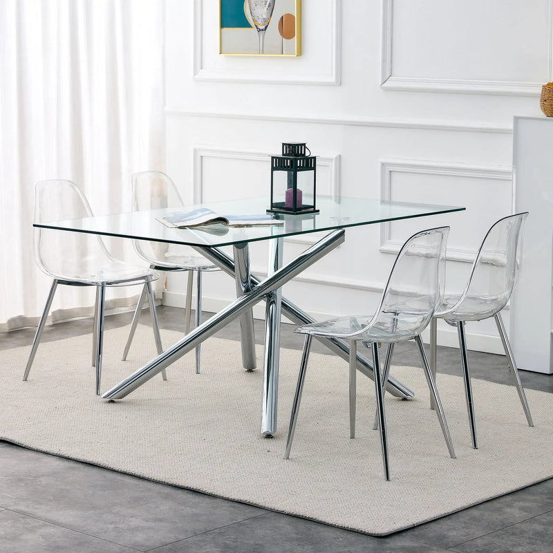 Modern Minimalist Transparent Dining Chair - 6-Piece Set by HouseOfZazla