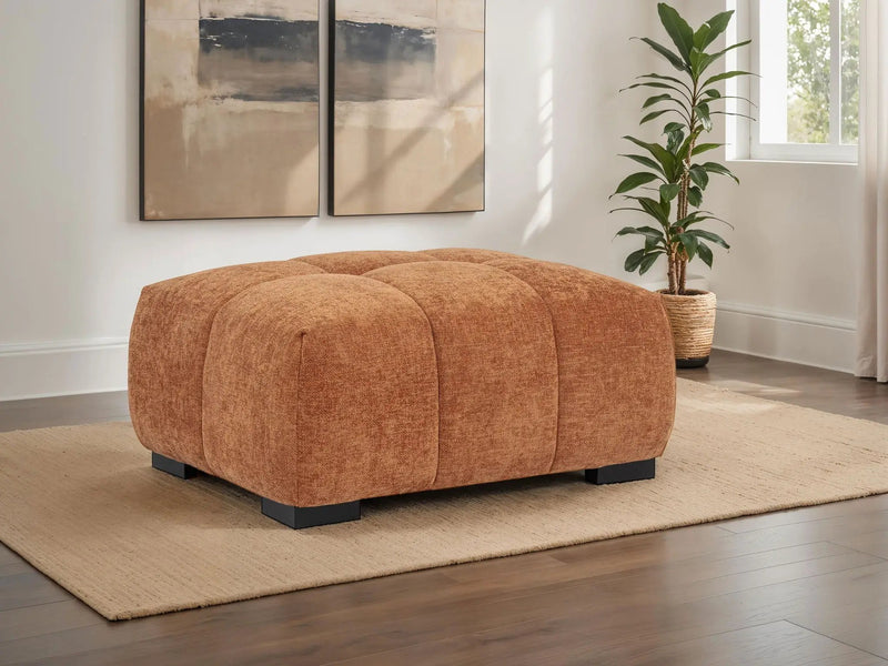 Octavia Upholstered Rectangular Ottoman Orange by Unique Piece Furniture