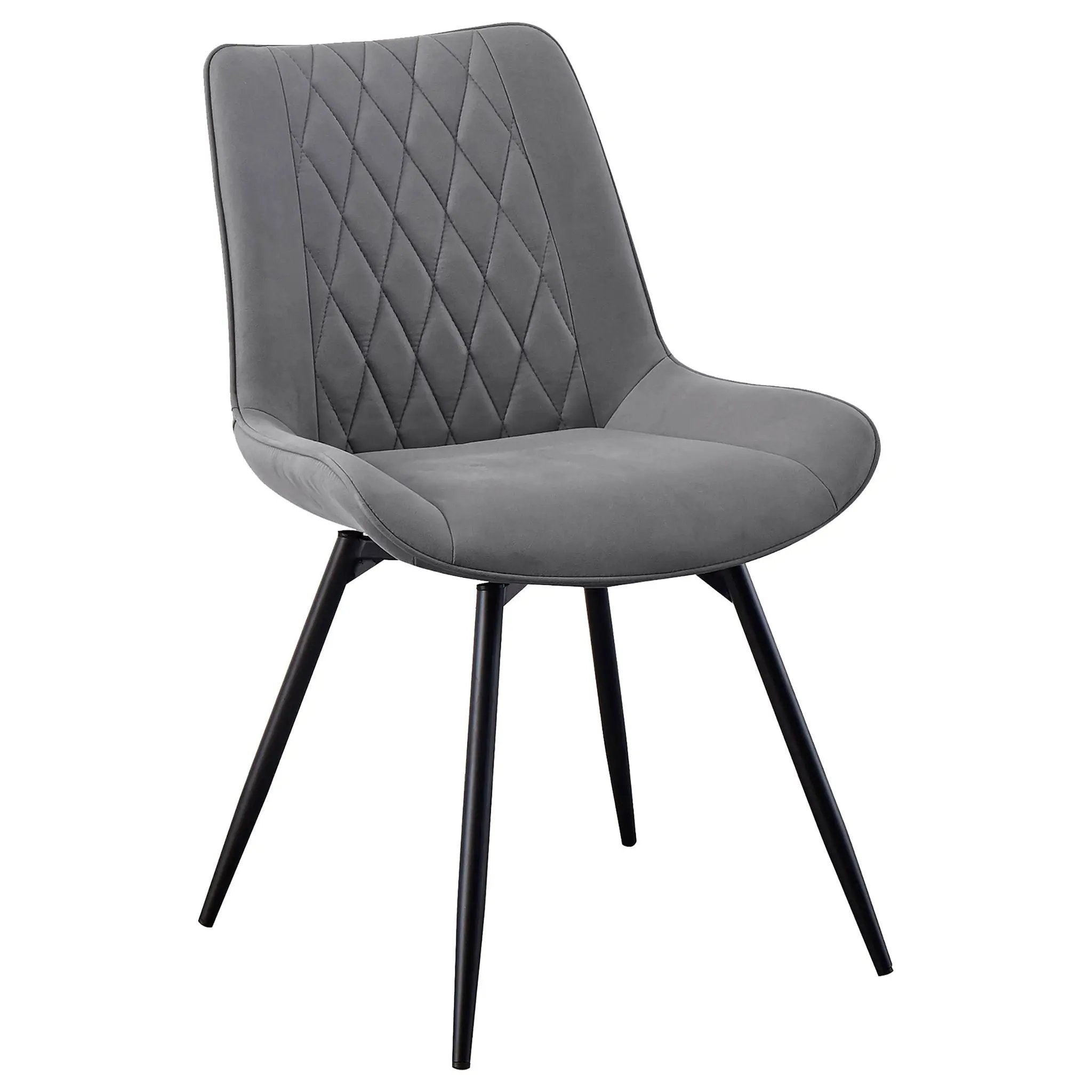 Diggs Upholstered Swivel Dining Side Chair Grey (Set of 2) by Unique Piece Furniture