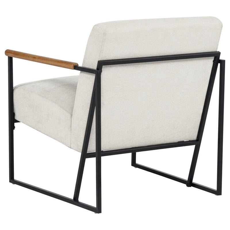 Monsen Fabric Upholstered Metal Frame Accent Chair Ivory by Unique Piece Furniture