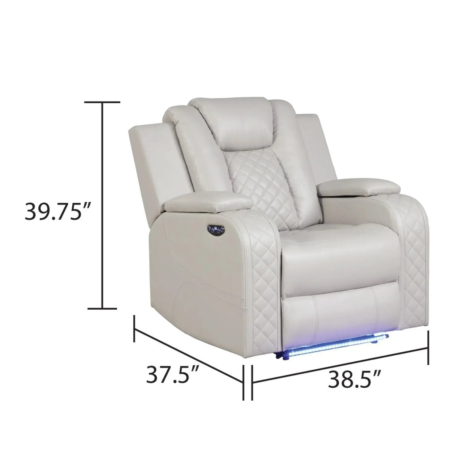 Benz - Power Recliner Set With LED Lighting And USB Charging by HouseOfZazla