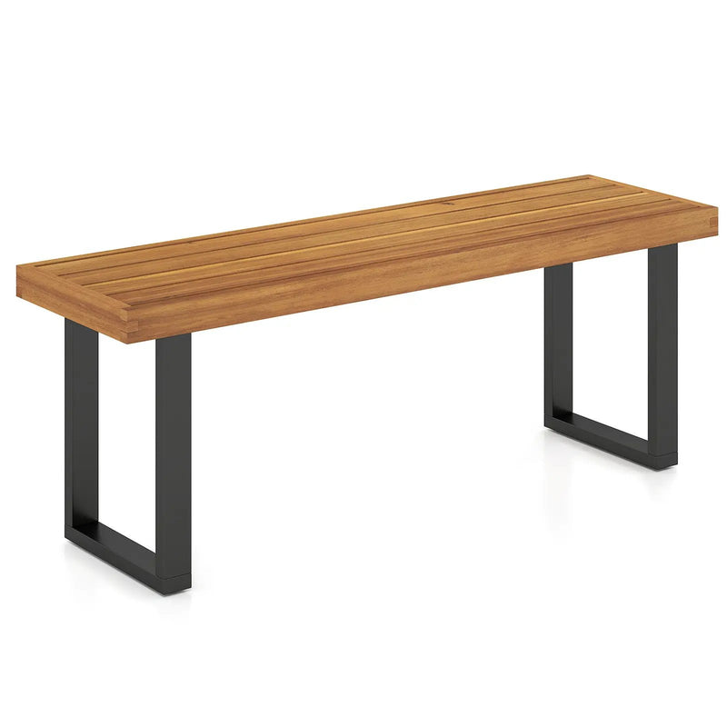 Acacia Wood Outdoor Bench 48 Inch Long Patio Dining Bench by DirectDeals