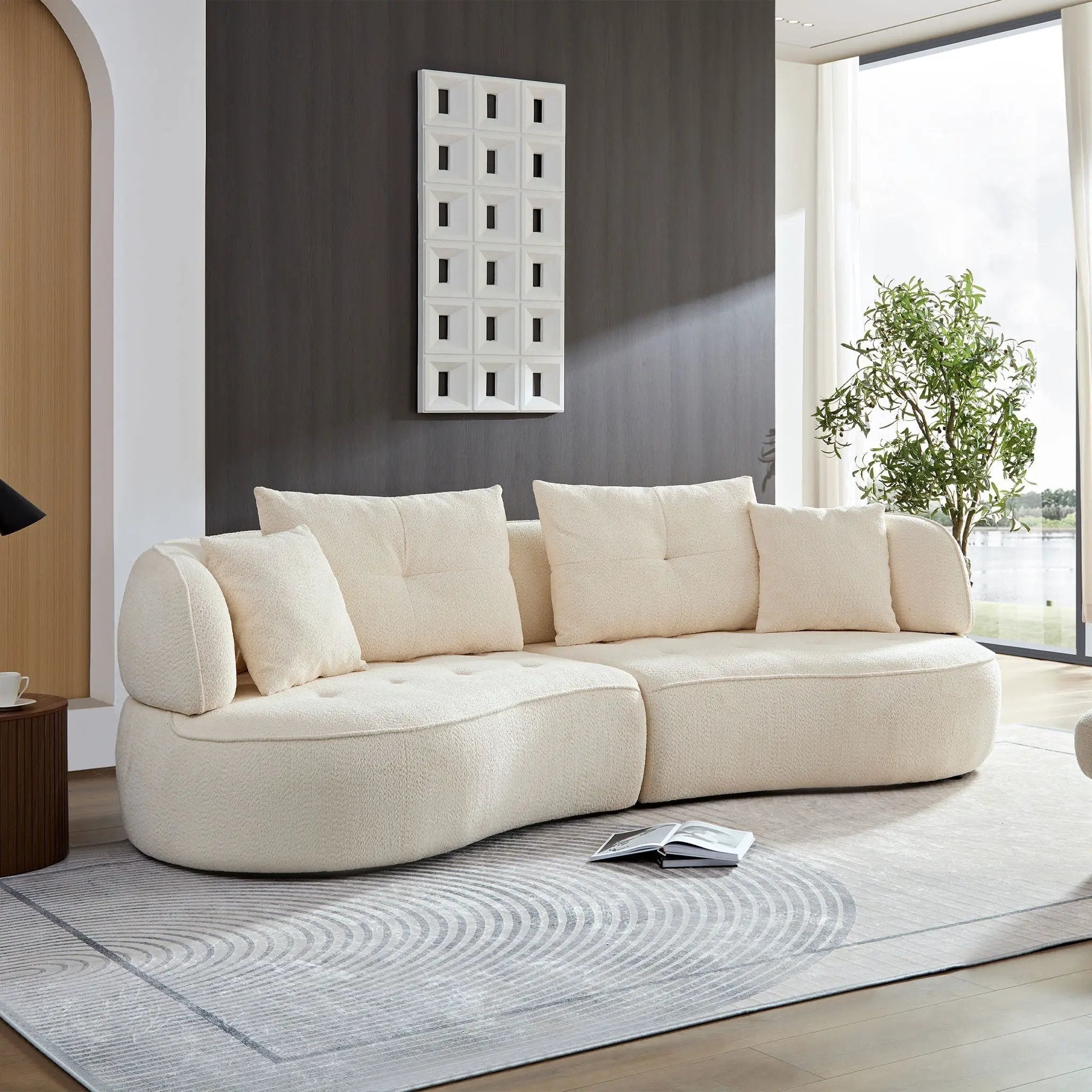 Modular Sofa, Durable Fabric, Solid Wood Frame, High Density Sponge Padding, Seating For 4 by HouseOfZazla