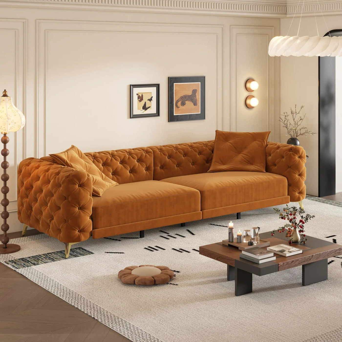 3 In 1 Convertible Sleeper, Deep Seat Pull Out Sofa Bed, Button Tufted by HouseOfZazla