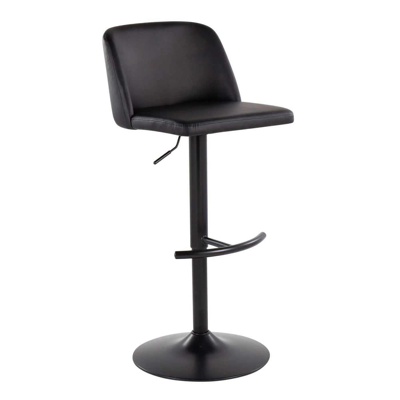 Toriano - Contemporary Adjustable Bar Stool With Rounded T Footrest (Set of 2) by HouseOfZazla