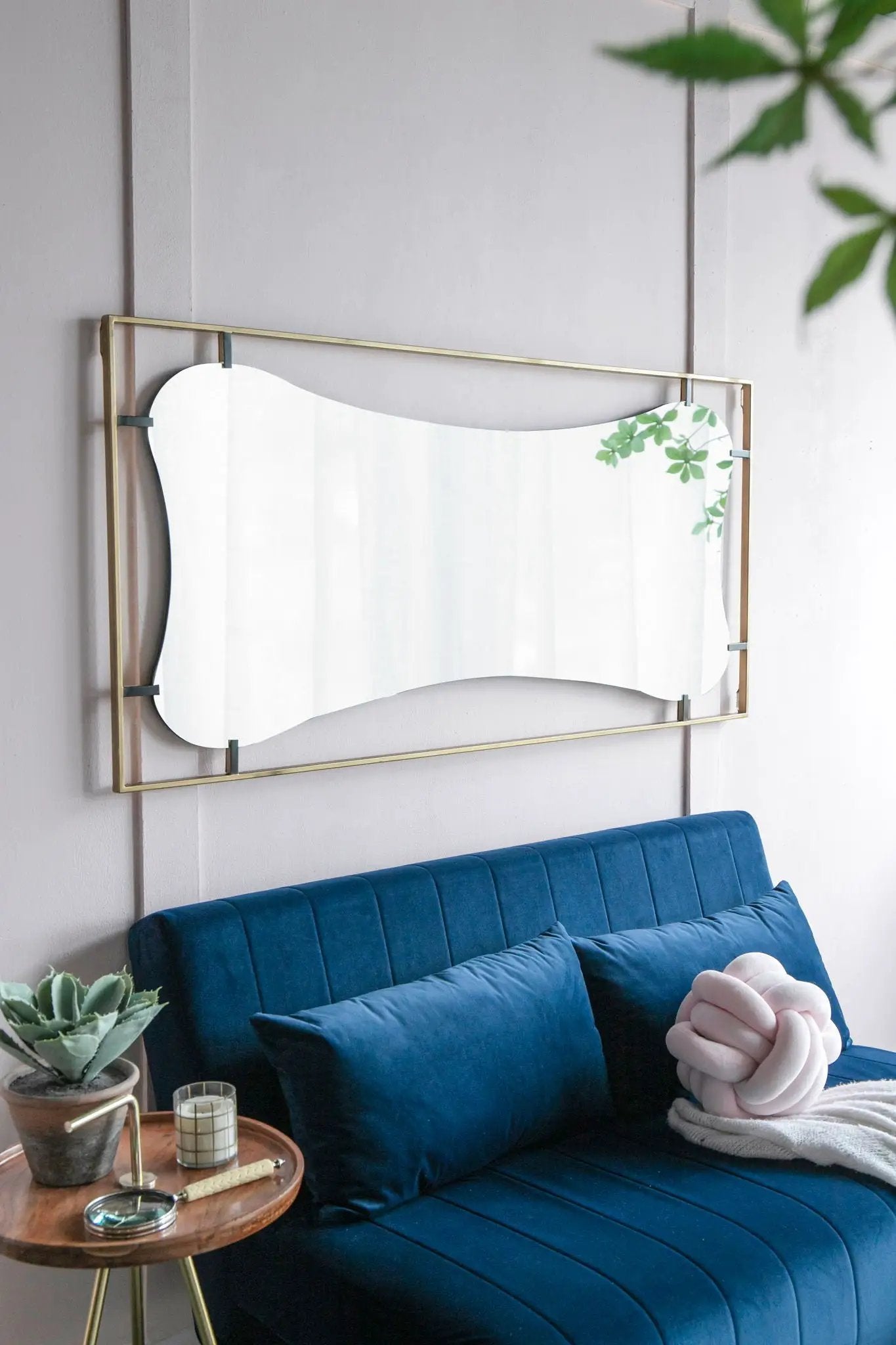 Poppy Mirror With Metal Frame Contemporary Design For Bathroom, Entryway Wall Decor by HouseOfZazla