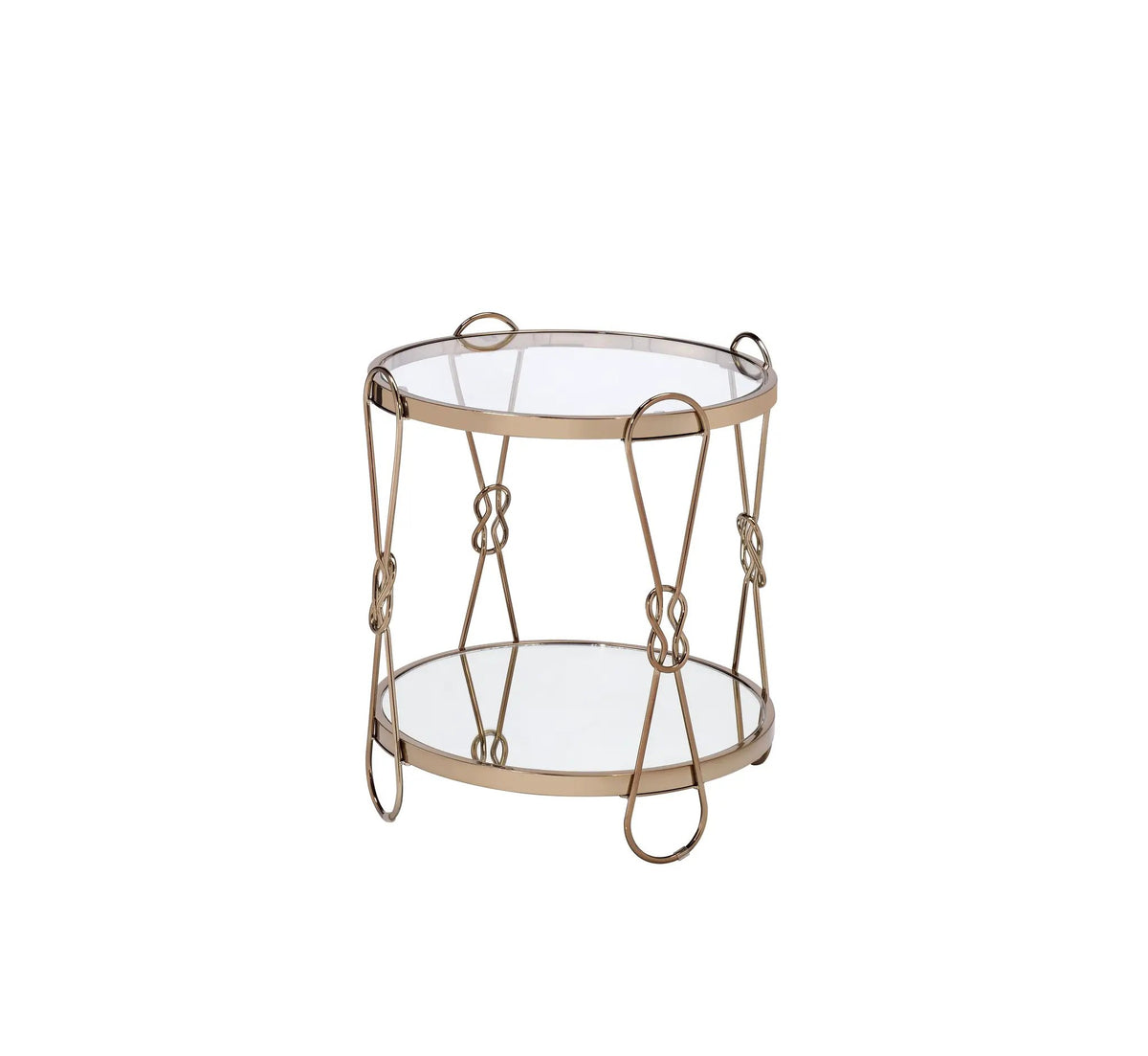 Zekera Mirrored & Champagne Finish End Table by HouseOfZazla