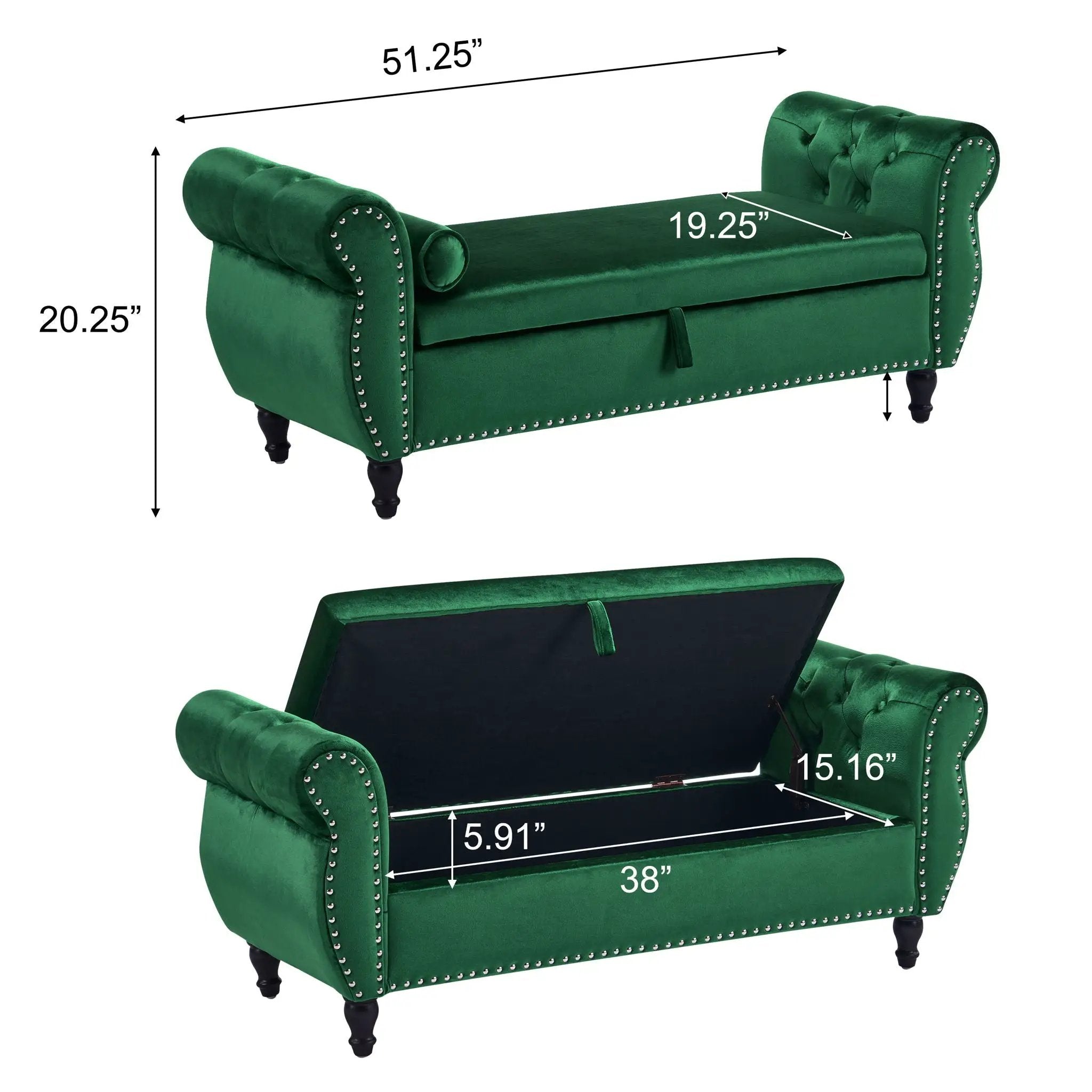 Luxurious Multifunctional Storage Ottoman Bench With Pillow by HouseOfZazla