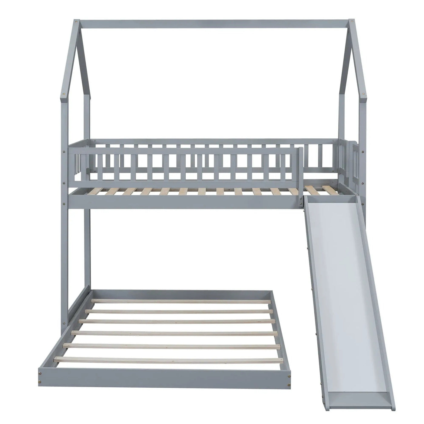 House Bunk Bed With Slide And Built In Ladder by HouseOfZazla