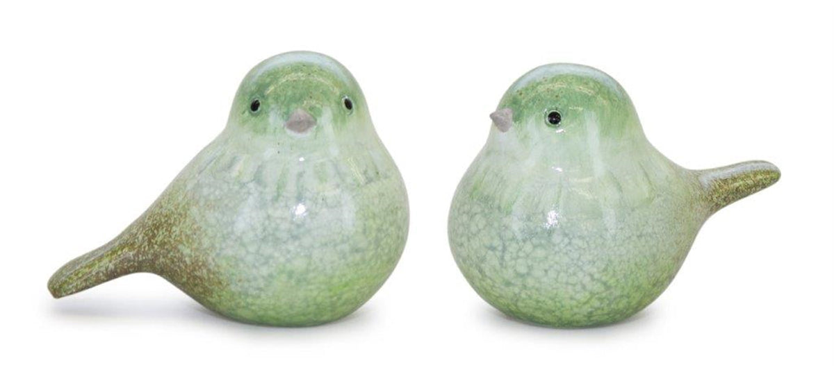 Green terra cotta bird figurine (set of 4), photo 2 of 2