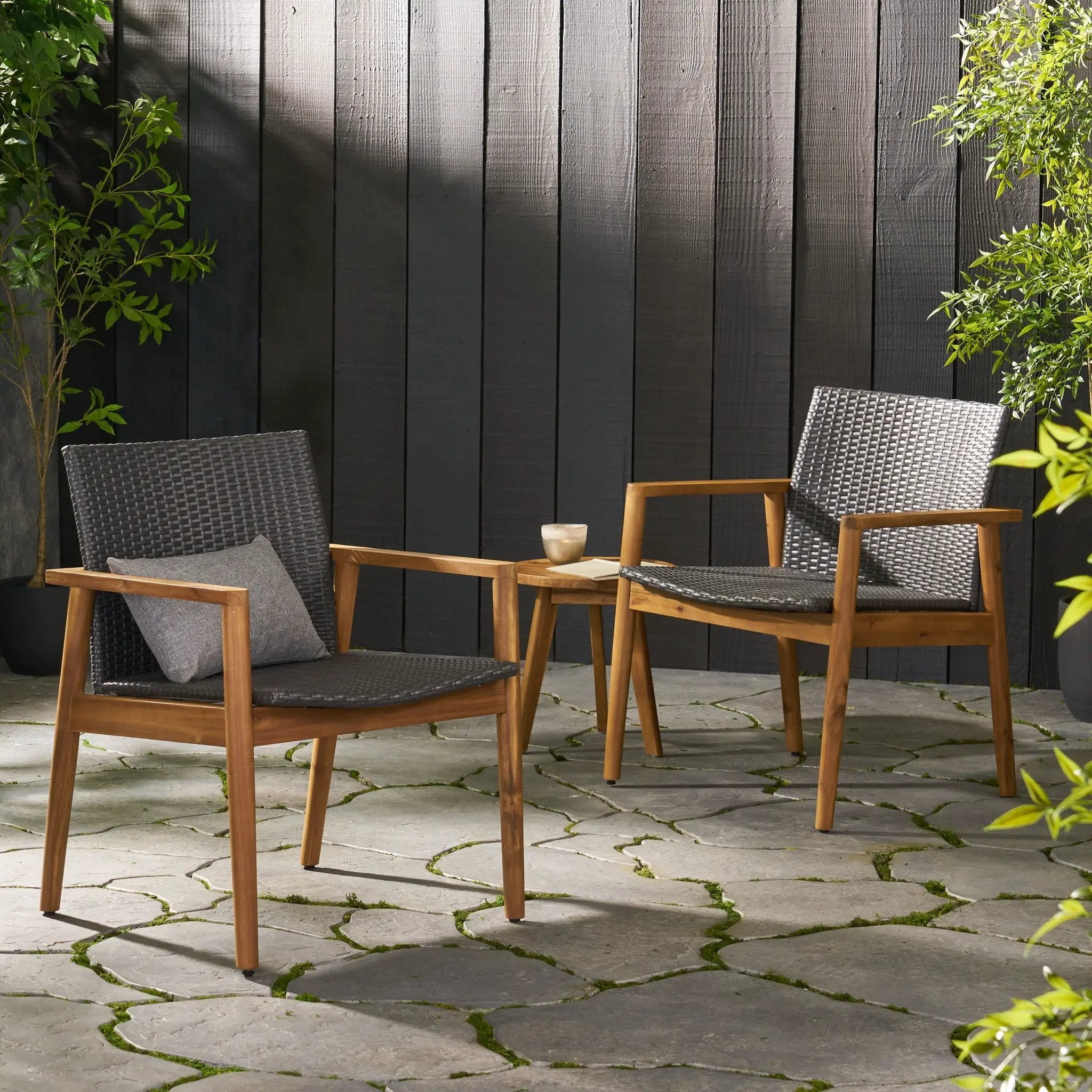 Tranquilize Outdoor Wooden Club Chair Set of 2 - Light Brown by HouseOfZazla