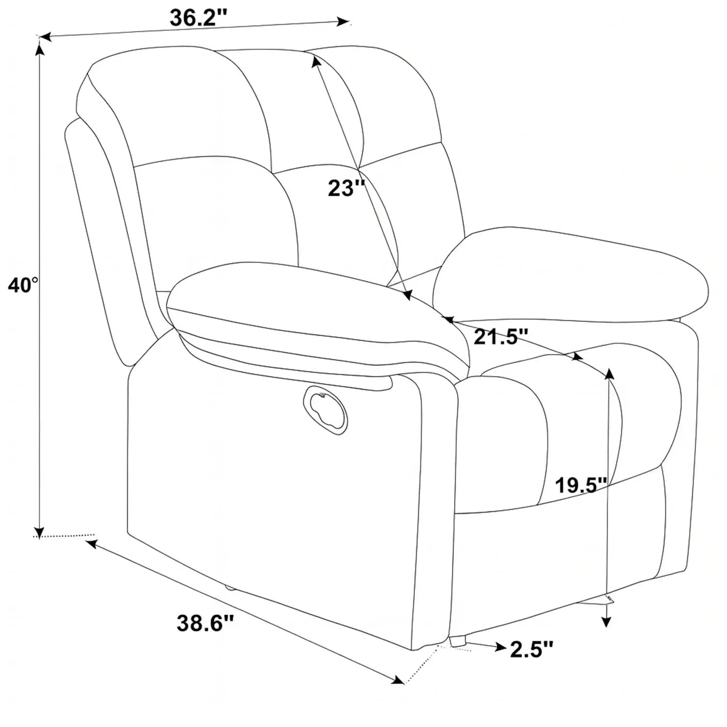 Devonaire - Manual Recliner With Padded Arms - Dark Brown by Unique Piece Furniture