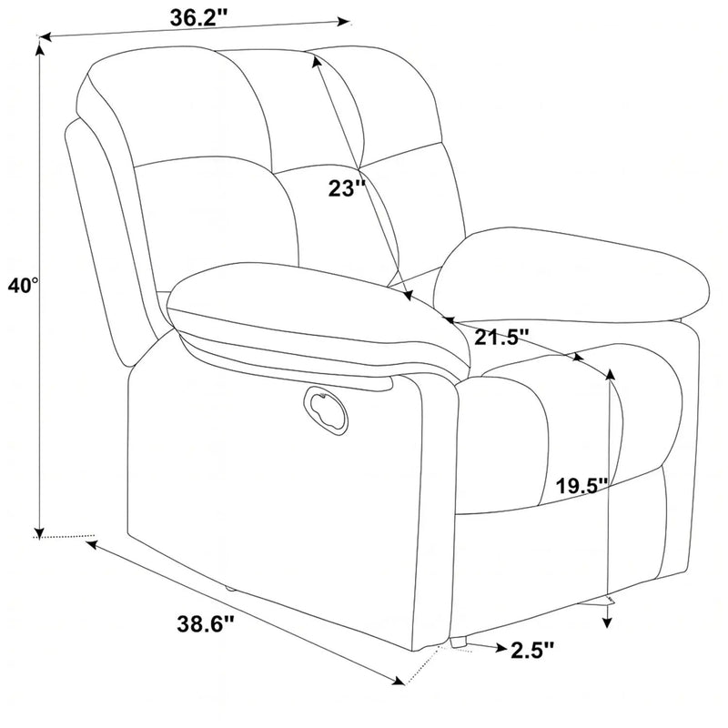 Devonaire - Manual Recliner With Padded Arms - Dark Brown