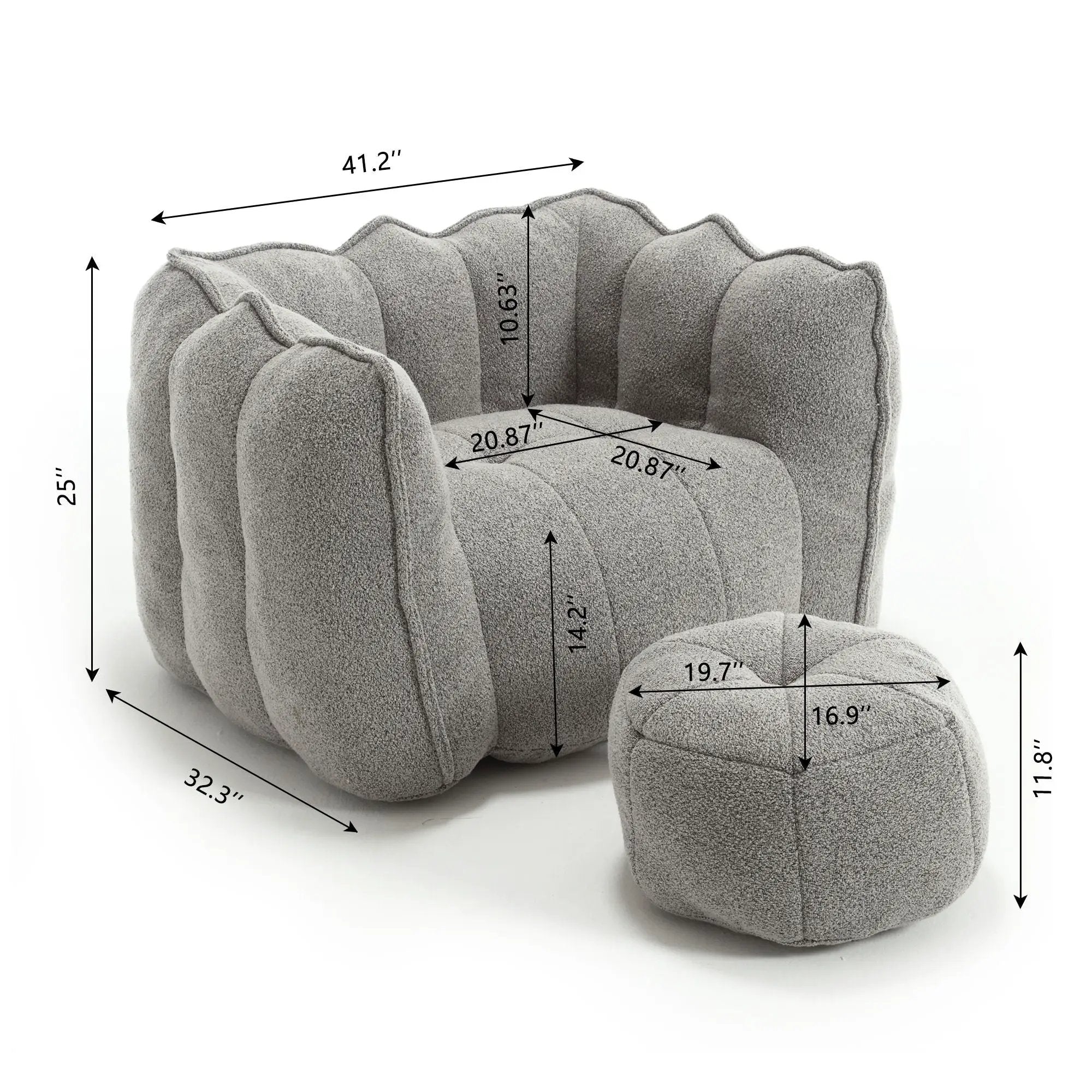 Soft Bean Bag Chair With High Resilient Foam by HouseOfZazla