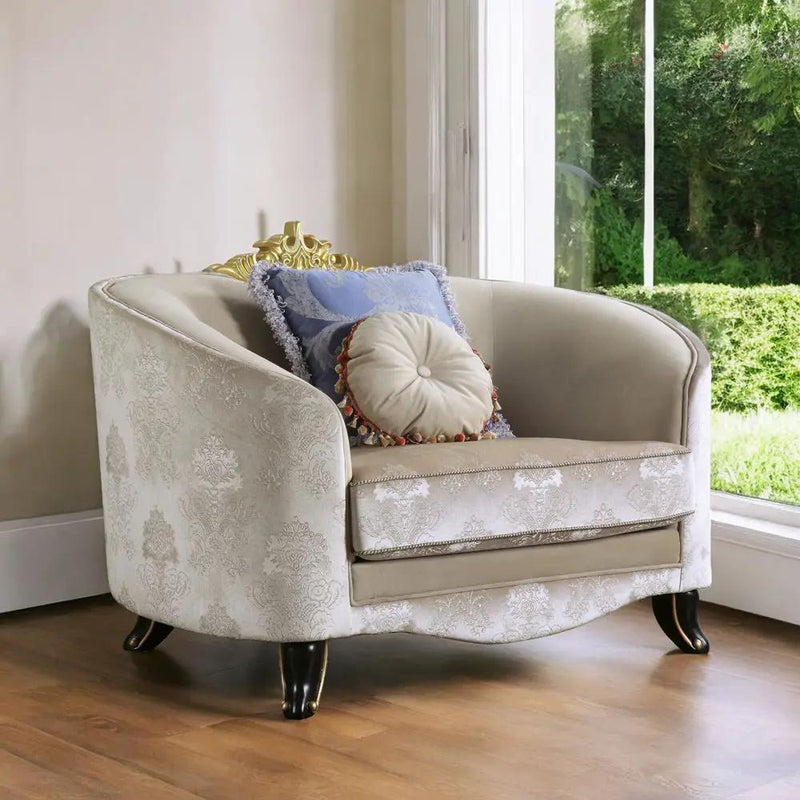 Sheridan - Chair With 2 Pillows - Cream Fabric by Unique Piece Furniture