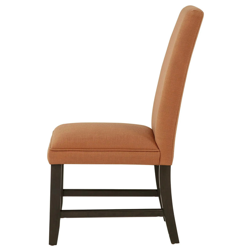 Berning Fabric Upholstered Parson Side Chair Salmon Orange (Set of 2) by Unique Piece Furniture