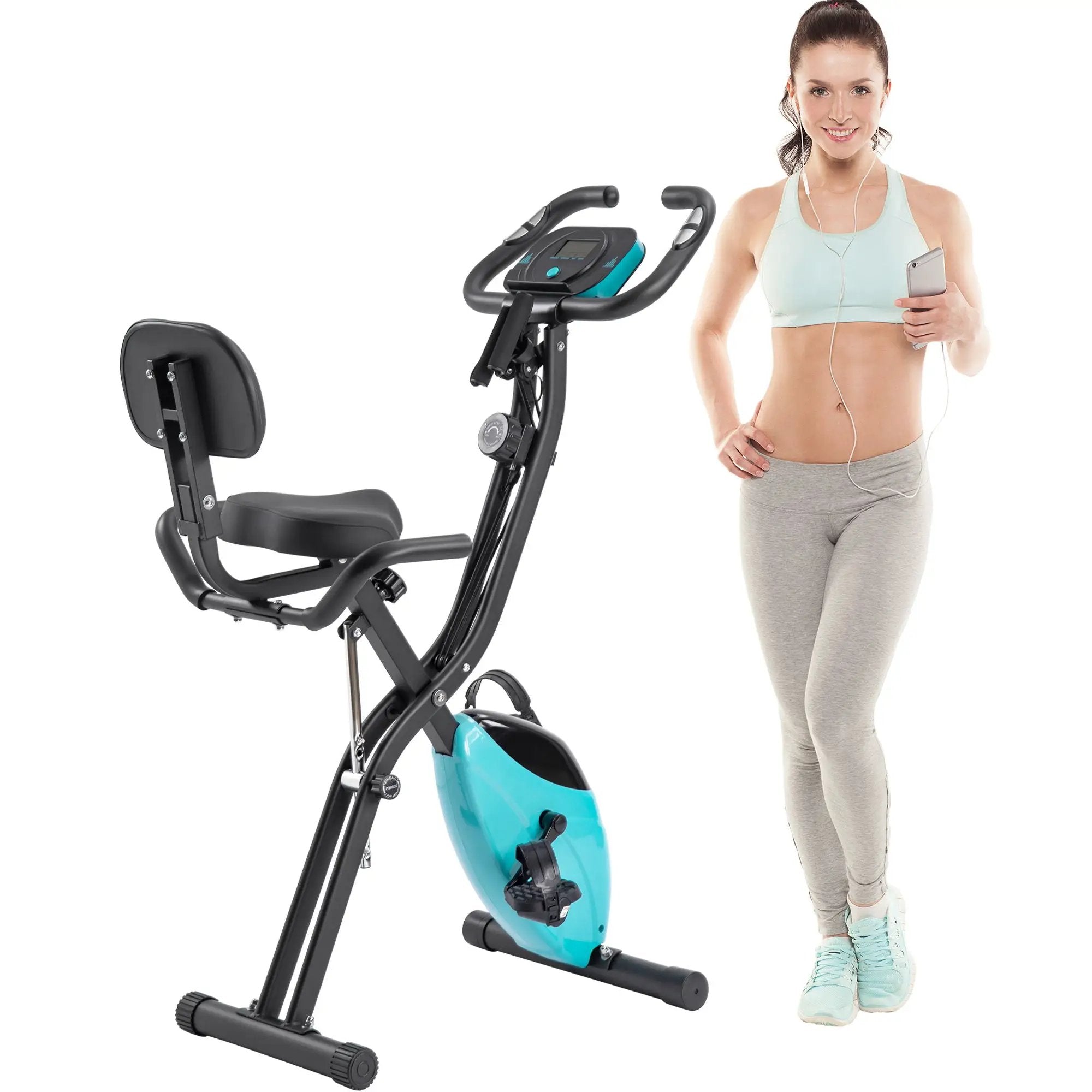 Exercise Bike Folding Stationary Bikes For Home With 16 Level Magnetic Resistance by HouseOfZazla