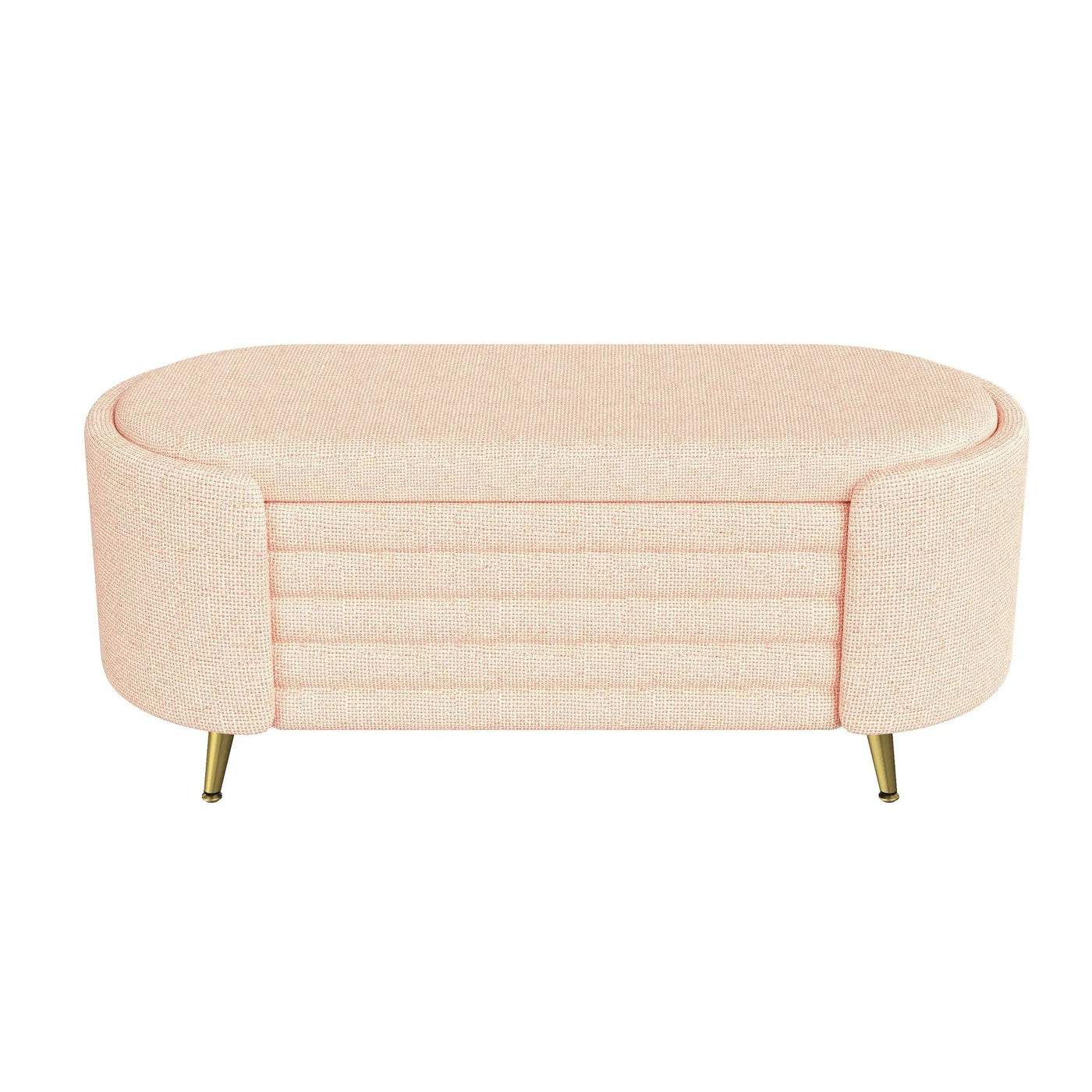 Modern Oval Storage Ottoman With Upholstery by HouseOfZazla