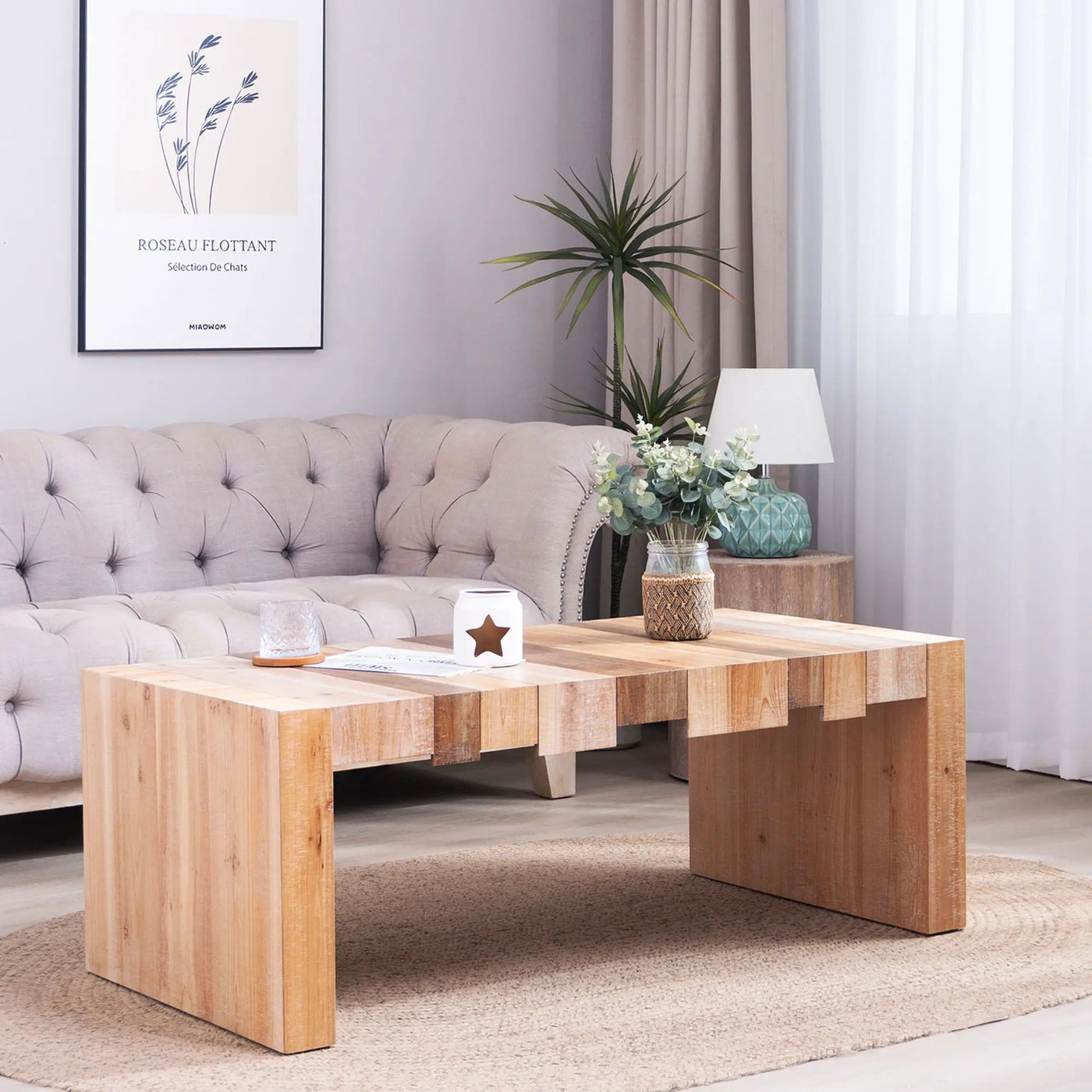 Modern Rustic Table With Sculpted Block Design by HouseOfZazla