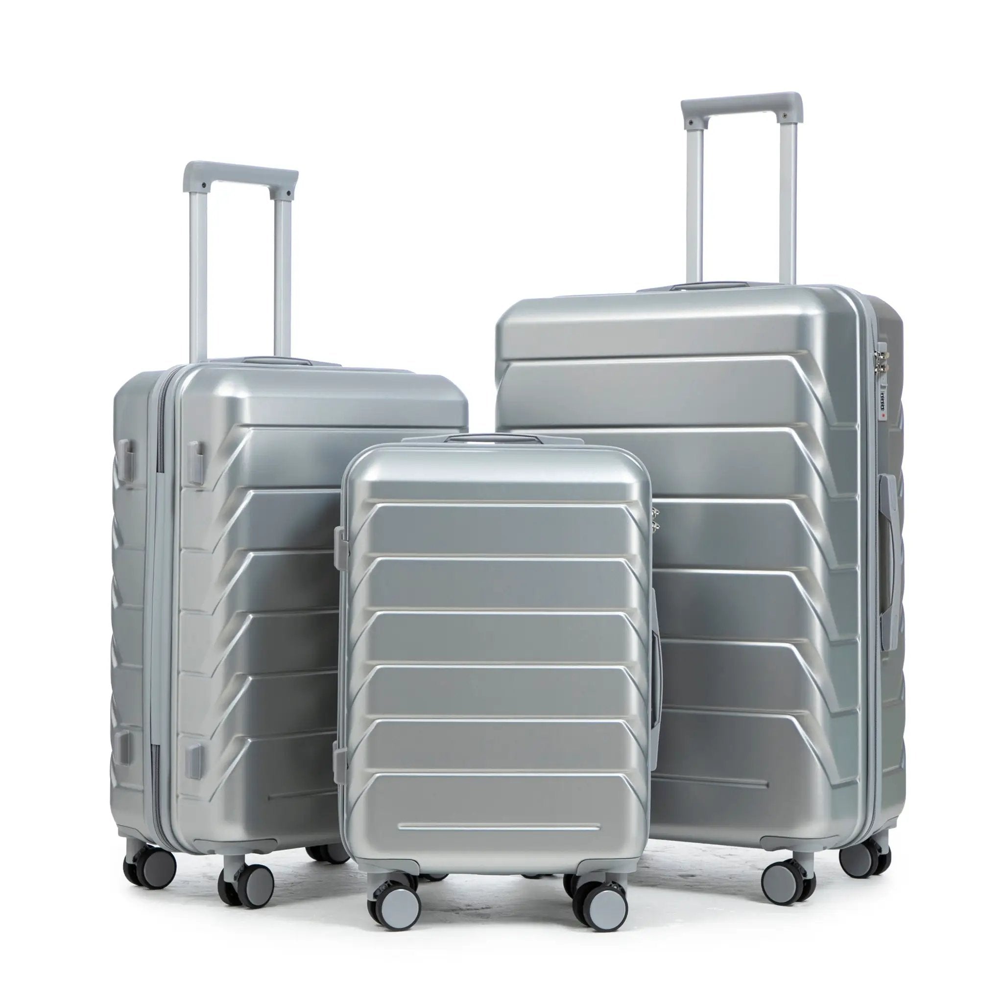 3-Piece ABS Spinner Wheel Luggage Set with Combination Lock by HouseOfZazla