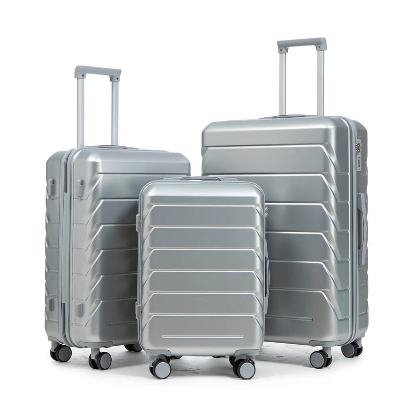 3-Piece ABS Spinner Wheel Luggage Set with Combination Lock by HouseOfZazla