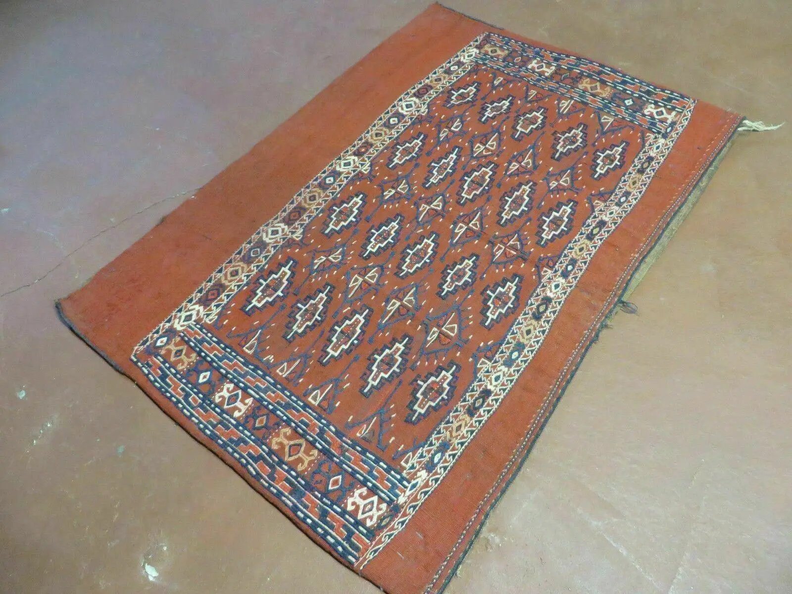 2'8" X 4' Antique Handmade Tribal Wool Rug Pillow Case Yamud Flat Weave Diamond by Jewel Rugs