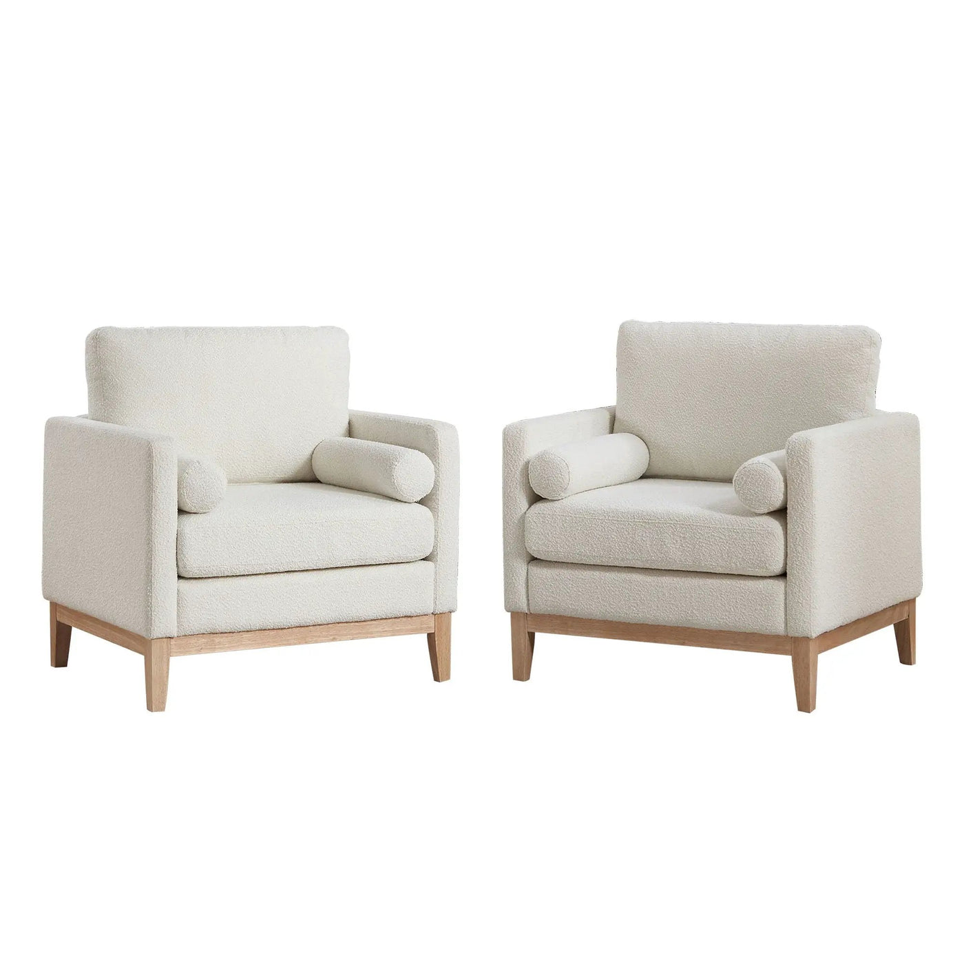 Wide Modern Performance Accent Chair With Natural Legs by HouseOfZazla