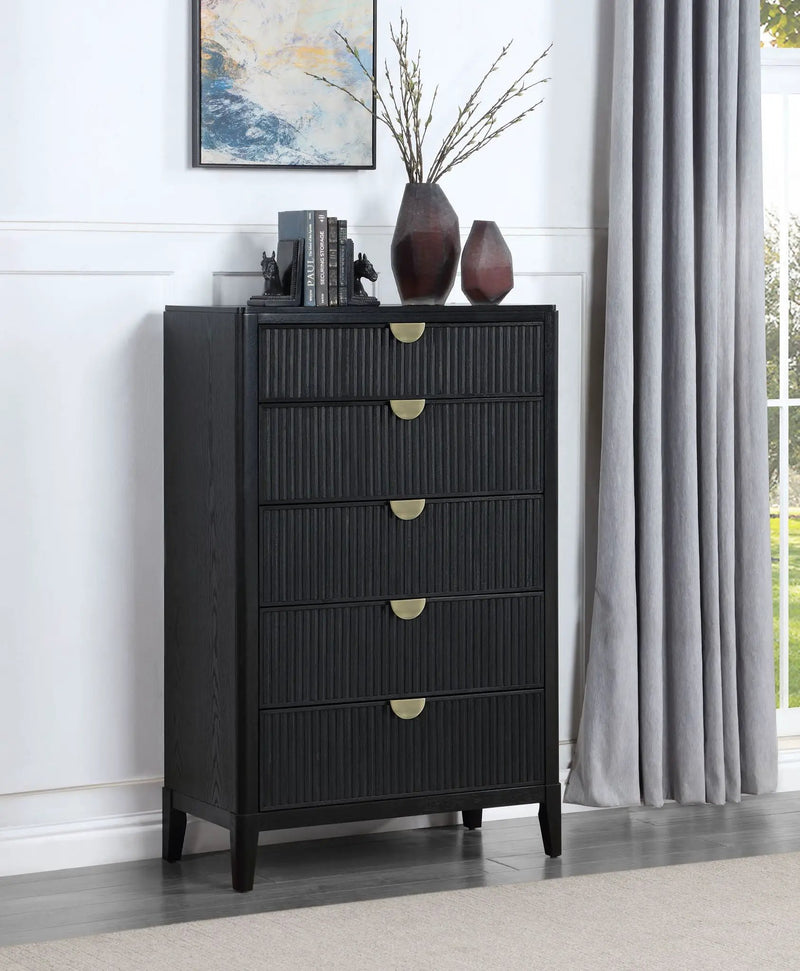 Brookmead 5-drawer Bedroom Chest Black by Unique Piece Furniture