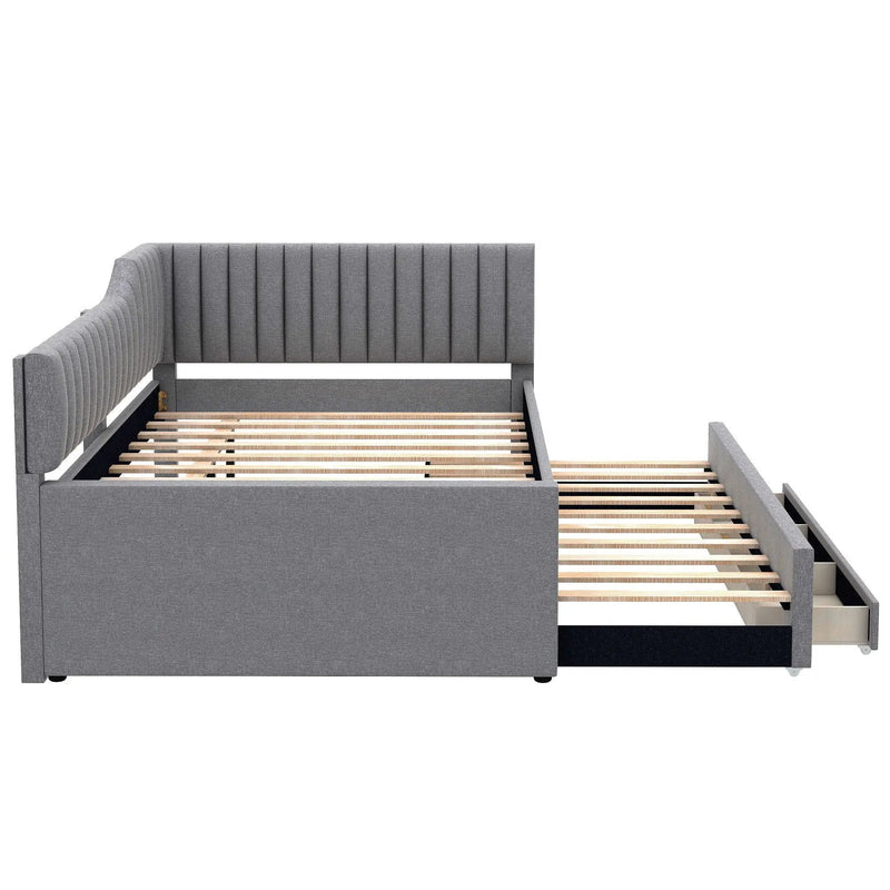 Upholstered Daybed With Trundle And 3 Drawers by HouseOfZazla