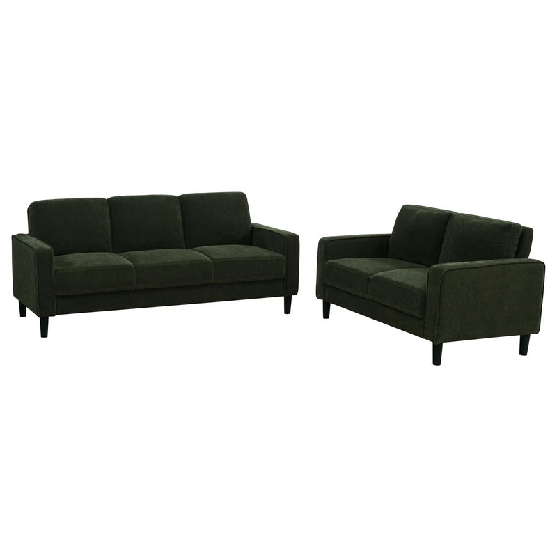 Ruth 2-piece Fabric Upholstered Track Arm Sofa Matcha Green by Unique Piece Furniture