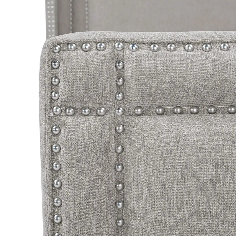 Elle - Wingback Upholstered King Bed - Silver Gray by HouseOfZazla