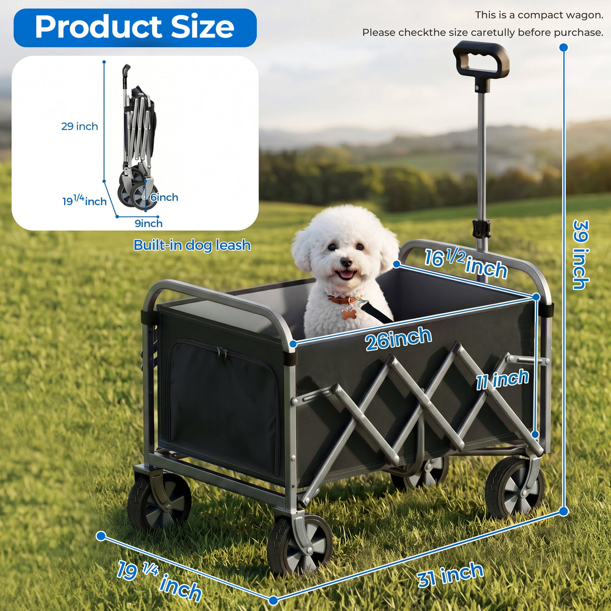 Foldable Wagon Cart with Wheels, photo 2 of 10