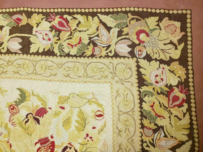 9' X 11' Handmade Chinese Needlepoint Wool Floral Rug Carpet Rose Garden Chic by Jewel Rugs