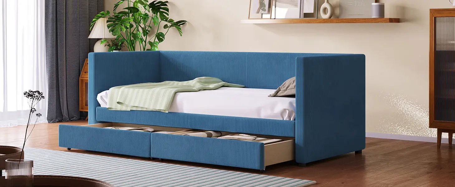 Daybed With Two Drawers And Wood Slat by HouseOfZazla