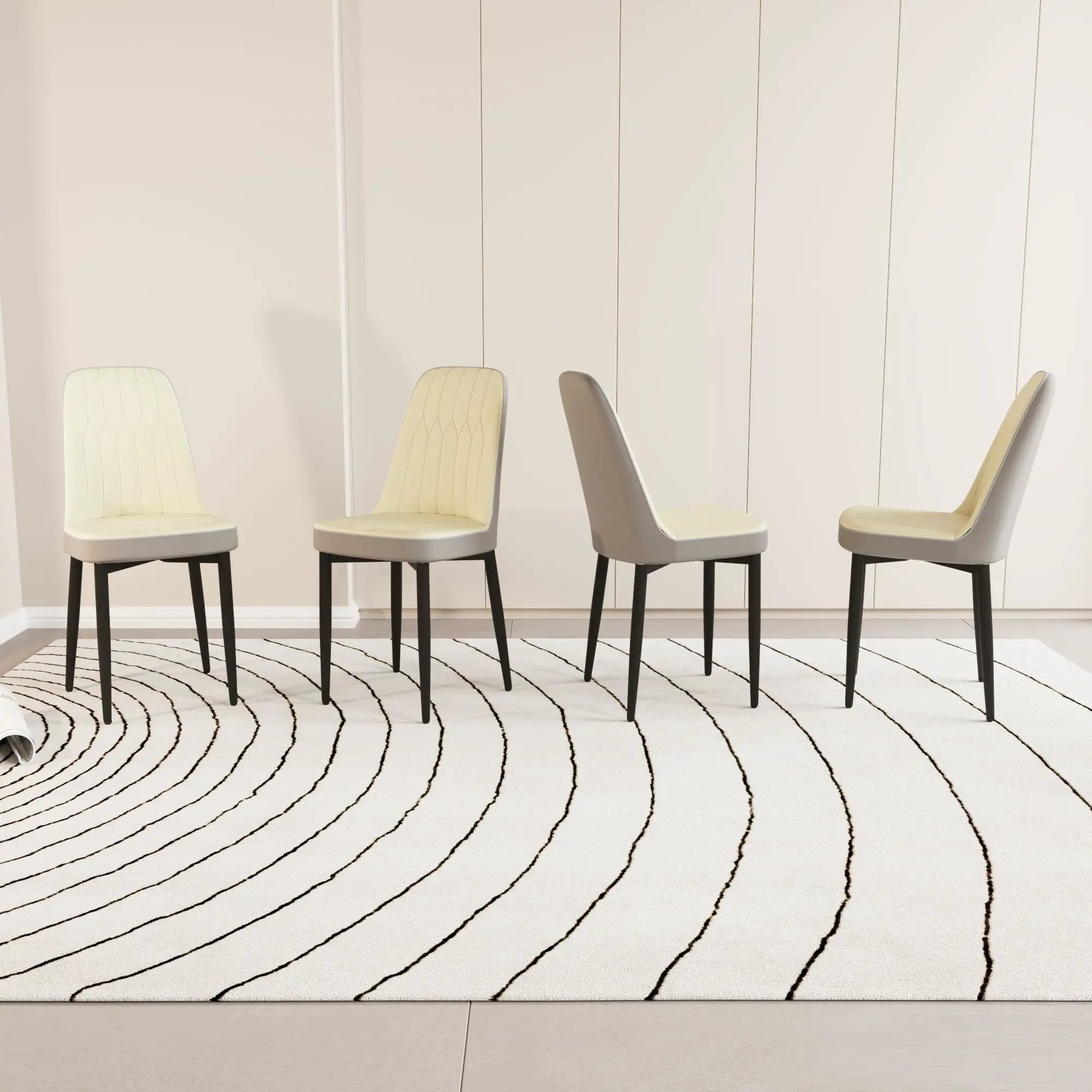 Modern Dining Chair With Cushions And Metal Legs by Unique Piece Furniture